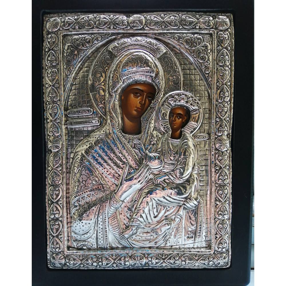 Byzantine Style 950 Silver Greek Orthodox Mary and Child Icon | Oxfam ...