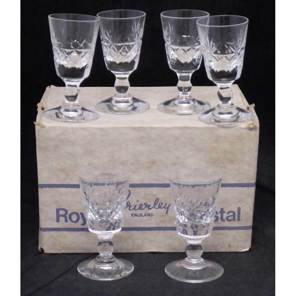 Royal Brierley 6 Crystal Liqueur Glasses "Bruce" pattern (C 1463