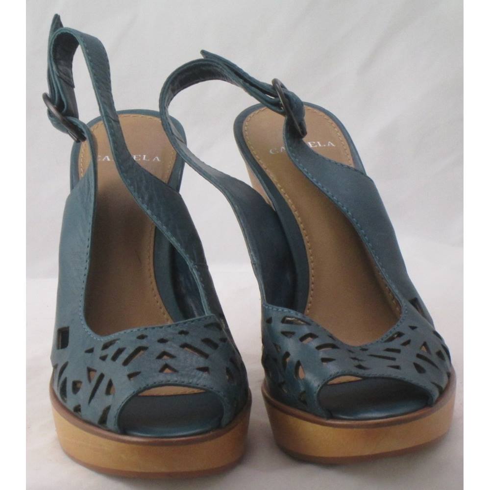 Carvela, size 4/37 dark teal platform sandals | Oxfam GB | Oxfam’s ...