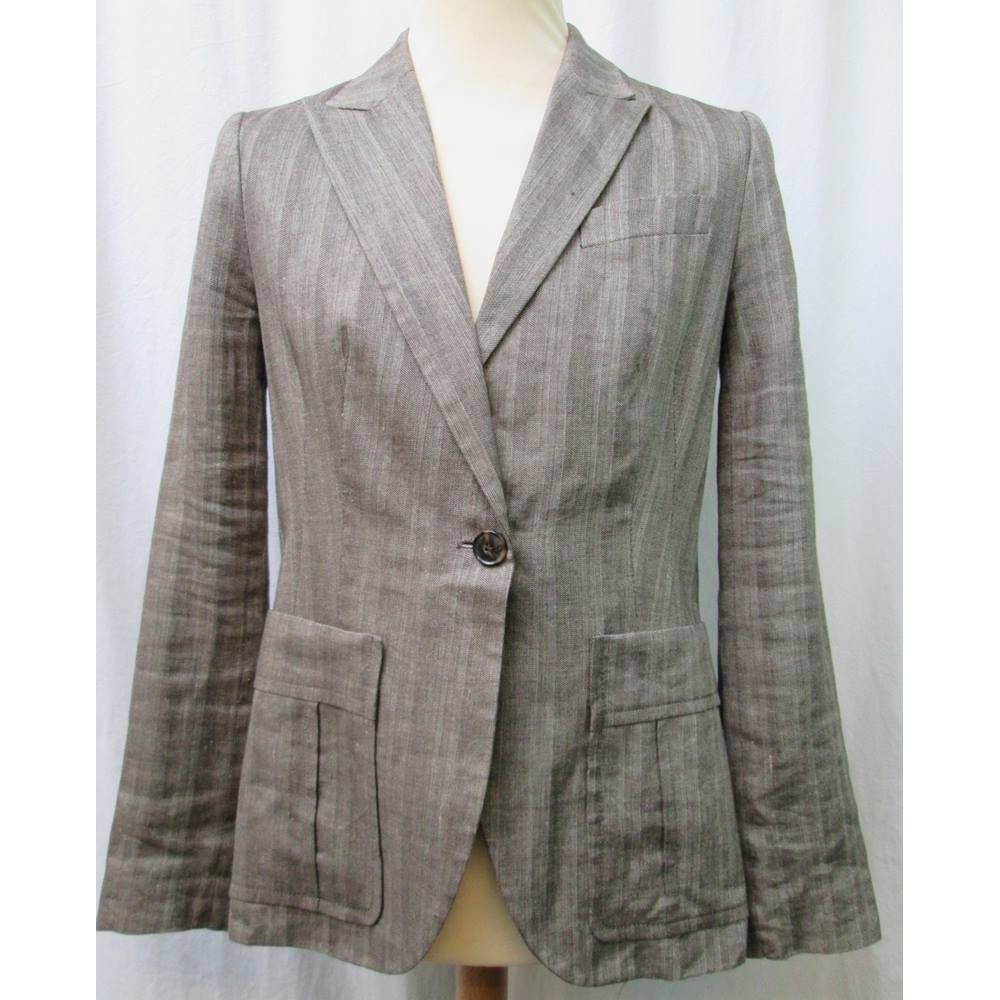 Zara Basic - Size: 14 - Grey Linen - Jacket | Oxfam GB | Oxfam’s Online ...