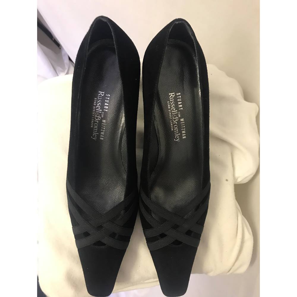 Russell & Bromley- Uk 6.5- black kitten heel suede court shoe Russell ...