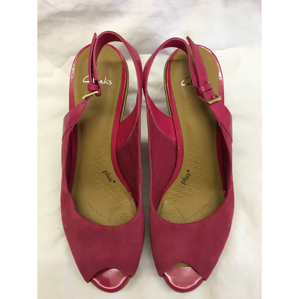 Clark's Pink Wedges - Size: 8 - Pink - Sandals | Oxfam GB | Oxfam’s ...