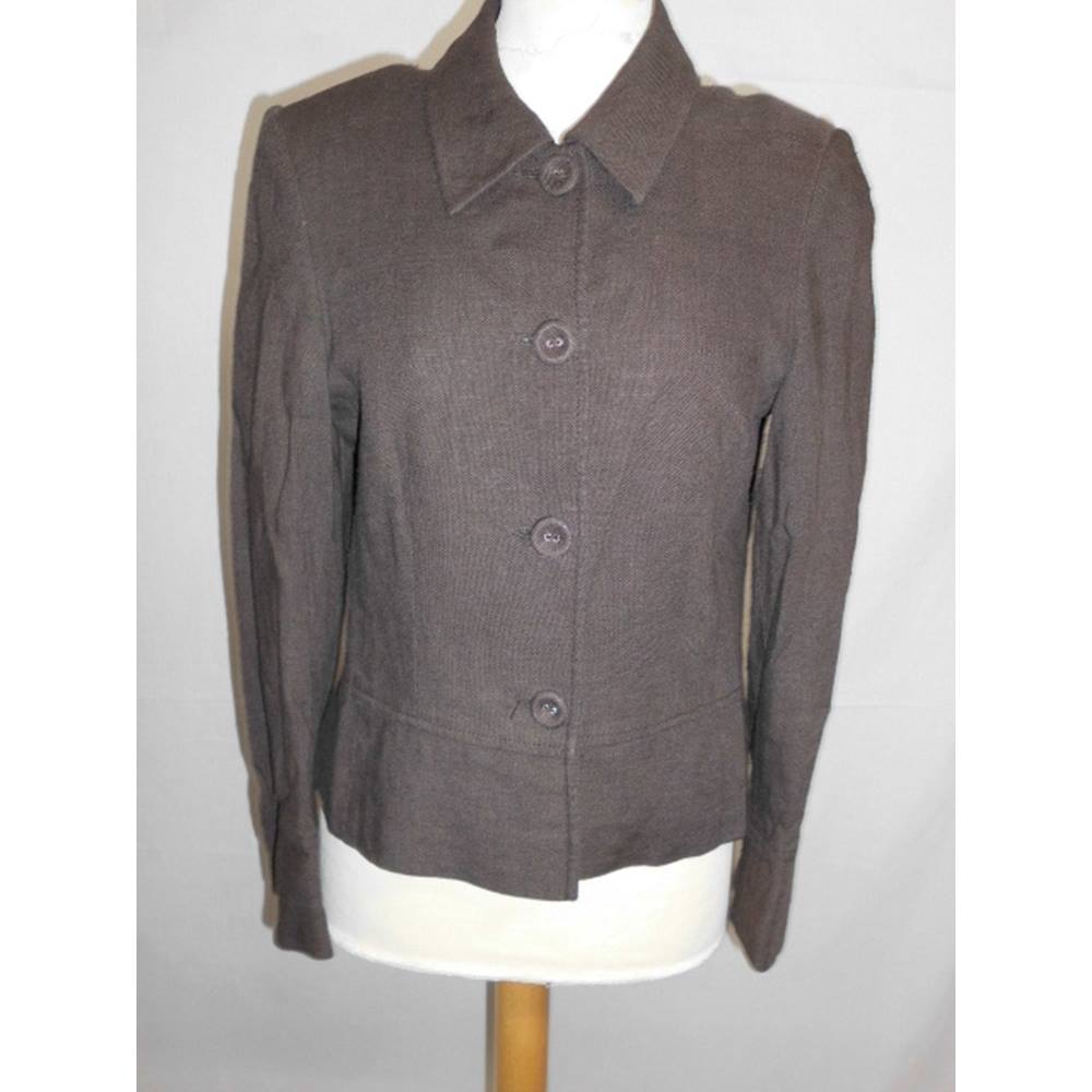 Principle Linen Jacket. Size 8 Petite. Principles - Size: 8 - Brown ...