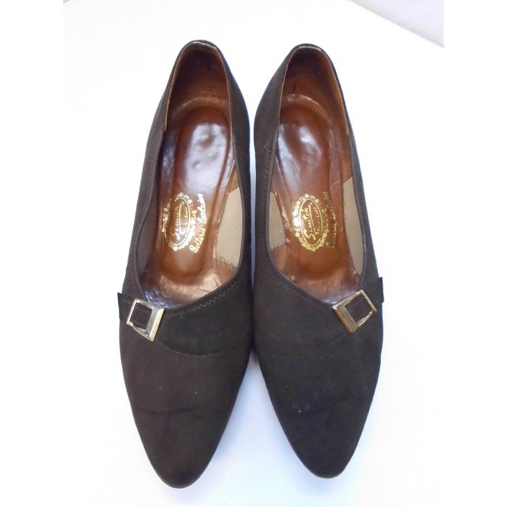 Vintage 1950s Paris Suede Handmade Shoes Simitch - Size: 4 - Brown ...