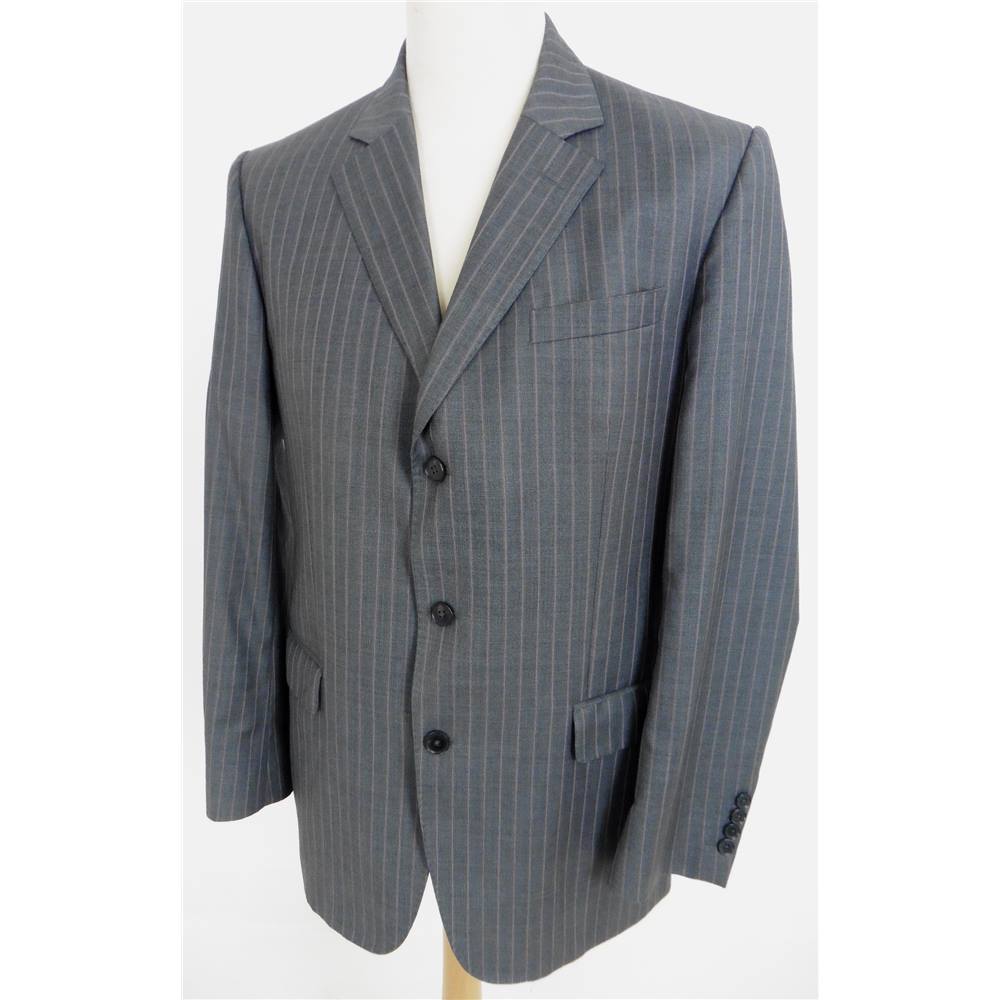 JAEGER MENS NAVY PinStriped Wool Luxury Suit Uk 40R Jacket34R Trousers  5900  PicClick UK