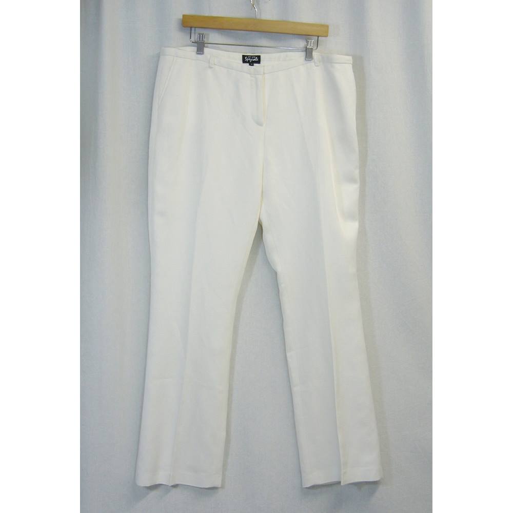 * M&S Marks & Spencer - Size: M/L - Ivory - Trousers | Oxfam GB | Oxfam ...