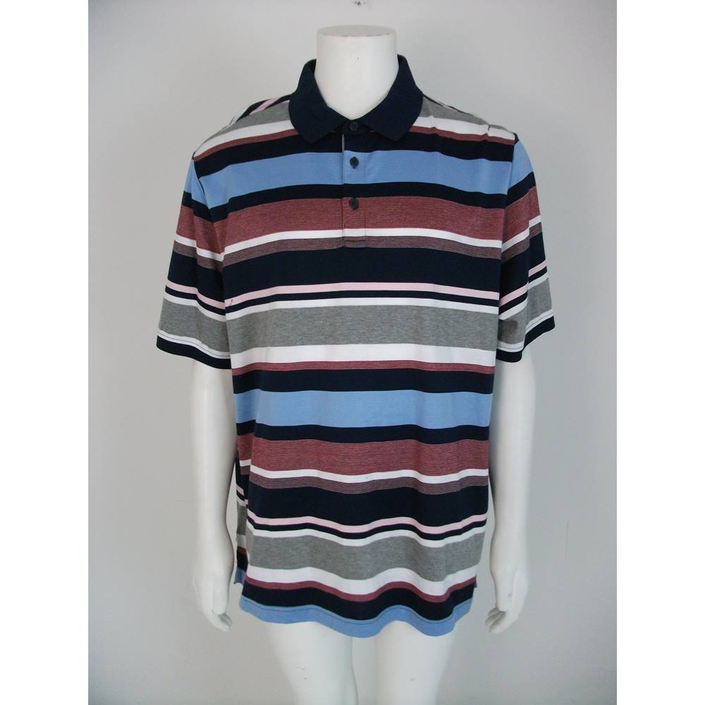 NWOT Marks & Spencer (Blue Harbour) Striped Polo Shirt Size XL | Oxfam ...