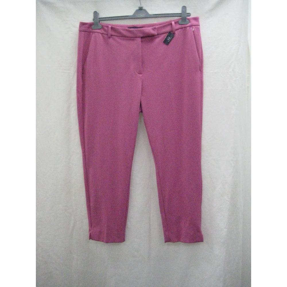 M&S slim fit ankle grazer pink trousers M&S Marks & Spencer - Size: L ...