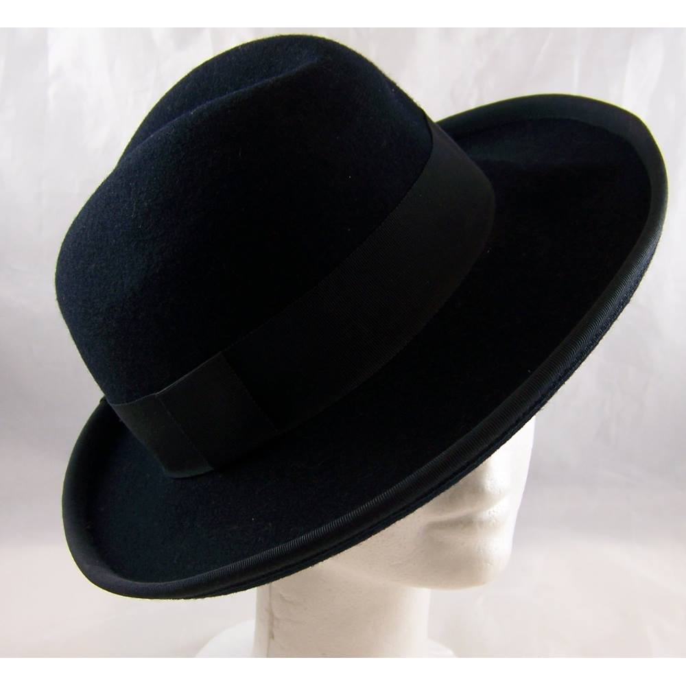 Kangol - Dark navy blue - Vintage wool felt Fedora hat | Oxfam GB ...