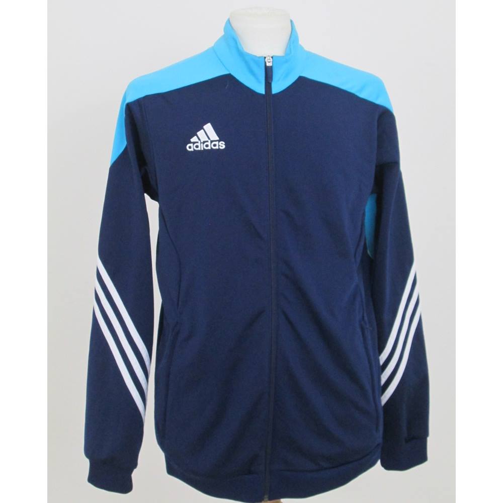 Adidas size: M sky blue/navy blue/white tracksuit top For Sale in ...