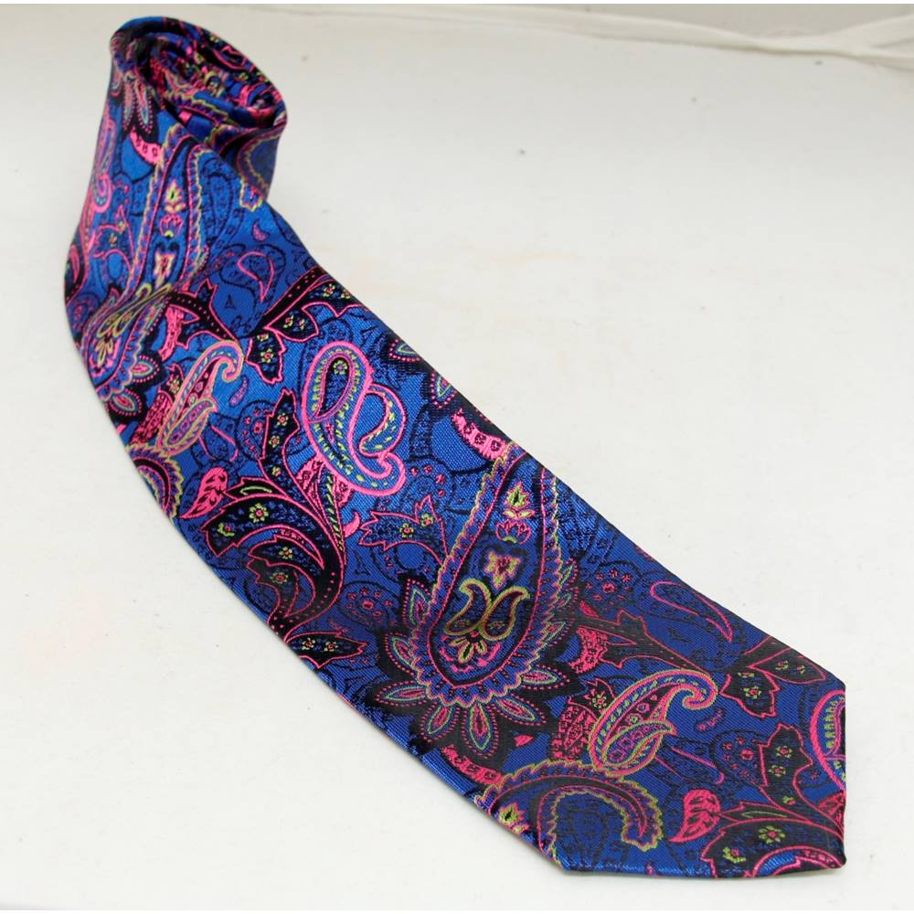 Hisdern - Handmade - blue and pink paisley - BNWT - Tie | Oxfam GB ...