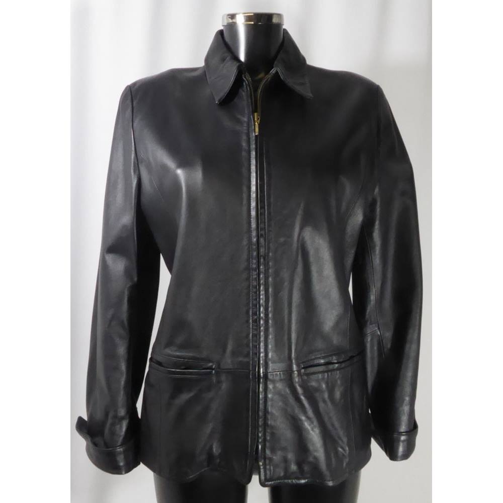 Marks and Spencer leather jacket size 12, black M&S Marks & Spencer ...