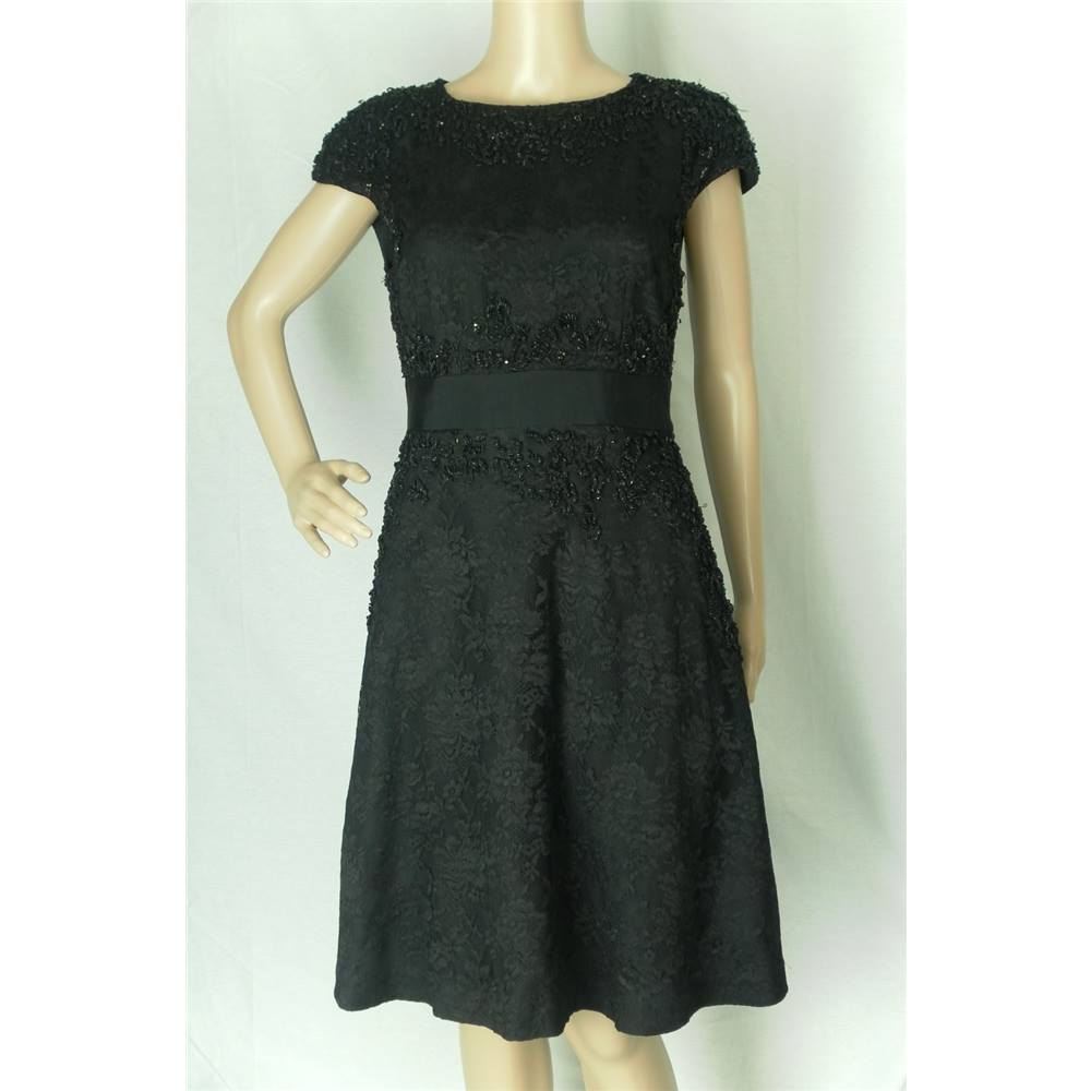 Ted Baker London Langley Size 10 (Ted size 2) Black Embellishment Dress ...