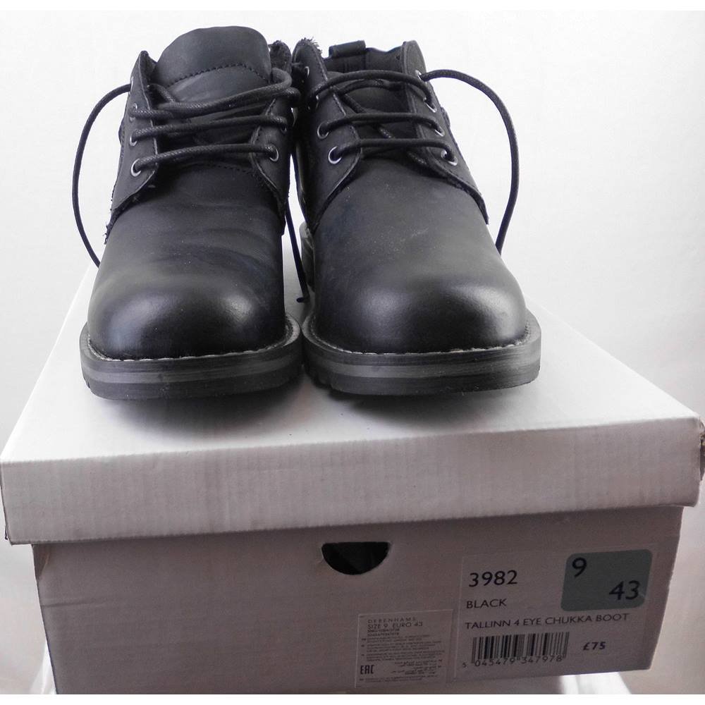 Mantaray Plain black boots with laces - Size: 9 - Black - Work boots ...