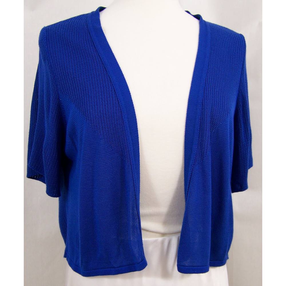 Per Una - Size: 16 - Cobalt Blue - Open front short sleeve Cardigan ...