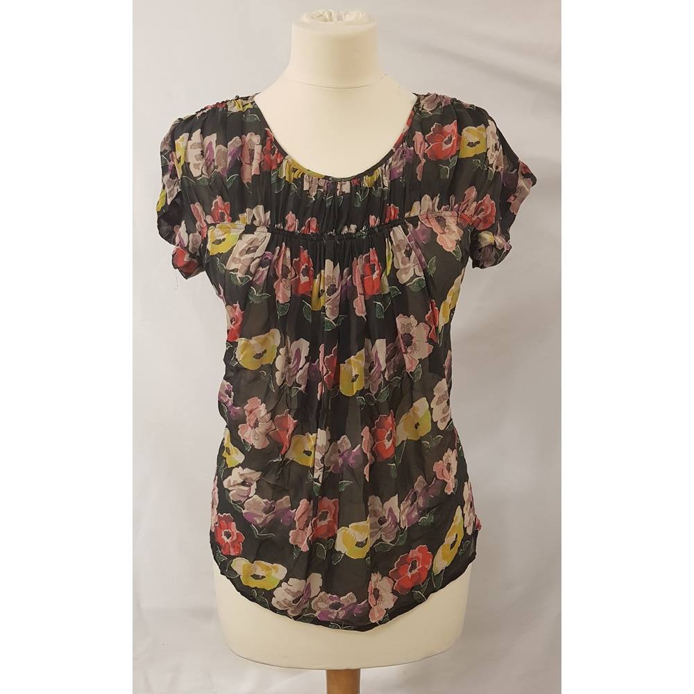 Ted Baker - Floral Silk Chiffon Blouse Top - Size UK 6 | Oxfam GB ...