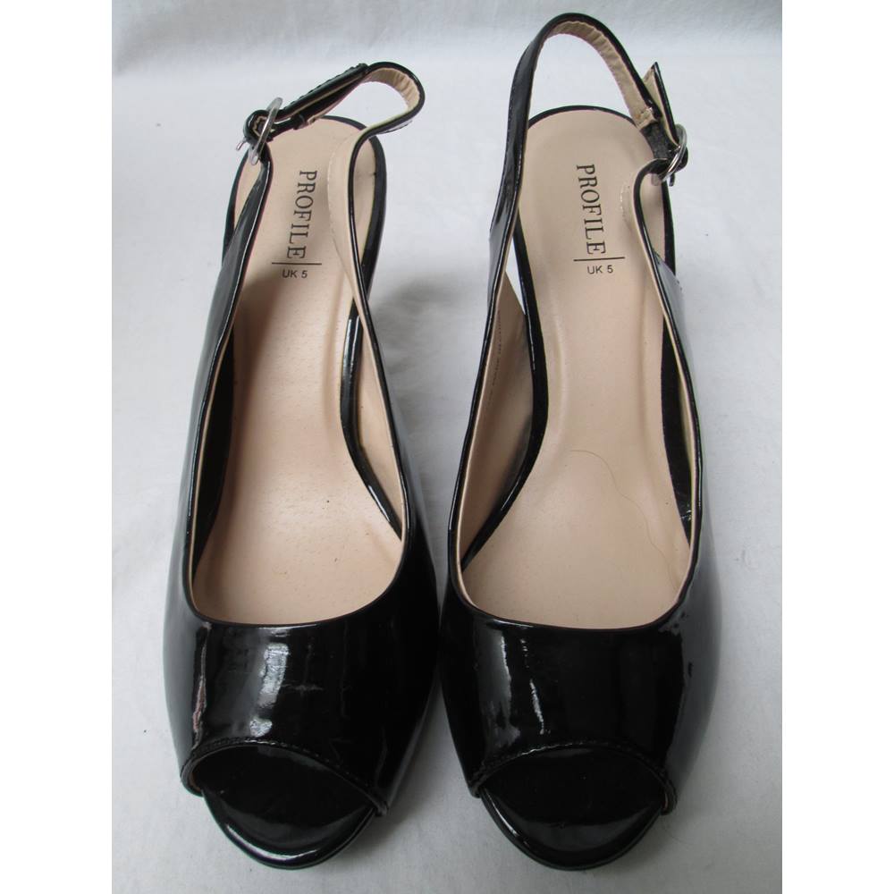 BRAND NEW Profile Size: 5 Black Patent Slingbacks | Oxfam GB | Oxfam’s ...