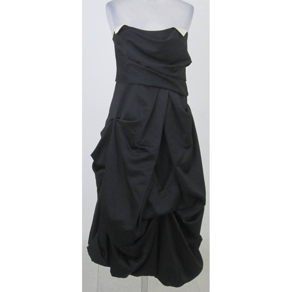 Monsoon: Size 10: Black sleeveless, ruched evening dress | Oxfam GB ...