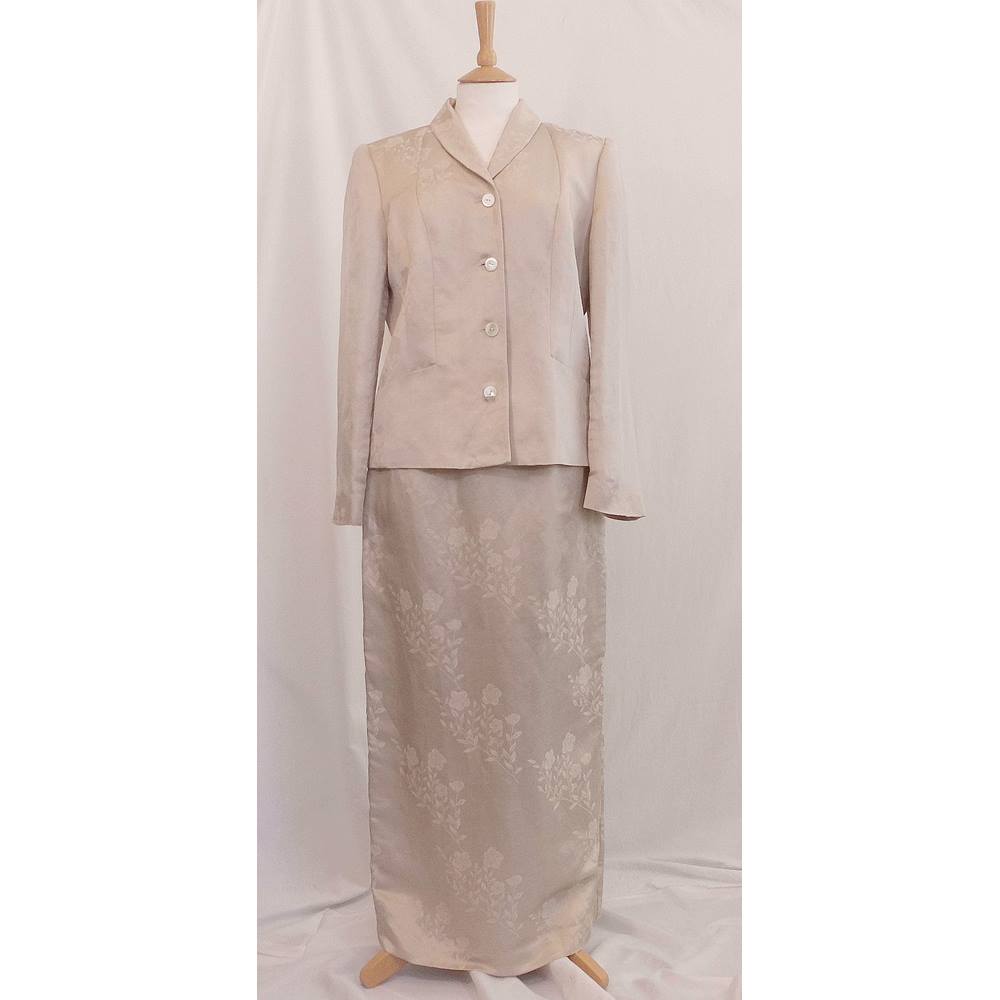 2 Piece Cream Floral Laura Ashley Evening Suit with long skirt Laura ...