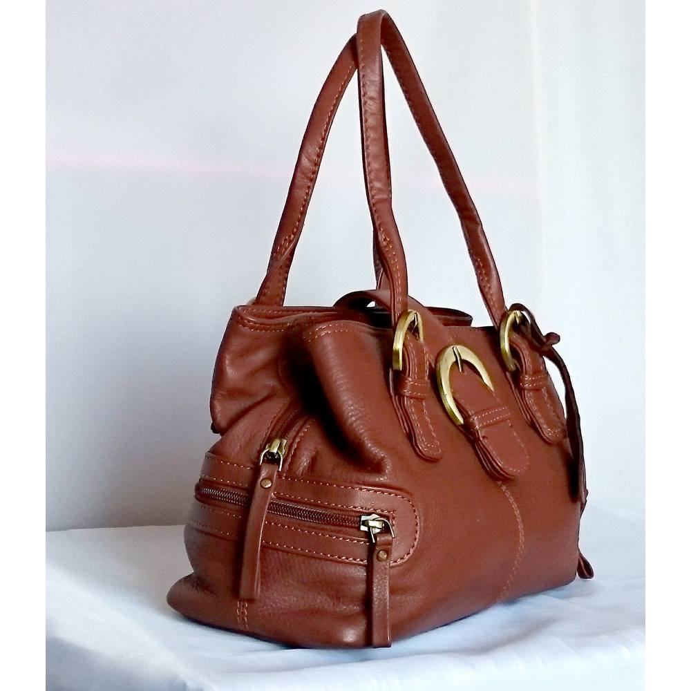 Clarks Tan Leather Organiser Handbag. | Oxfam GB | Oxfam’s Online Shop