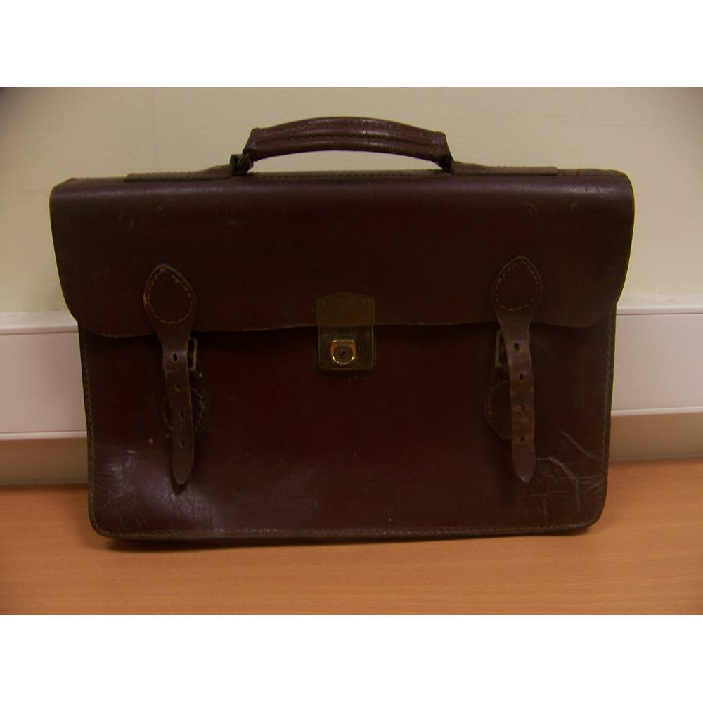 light brown leather briefcase