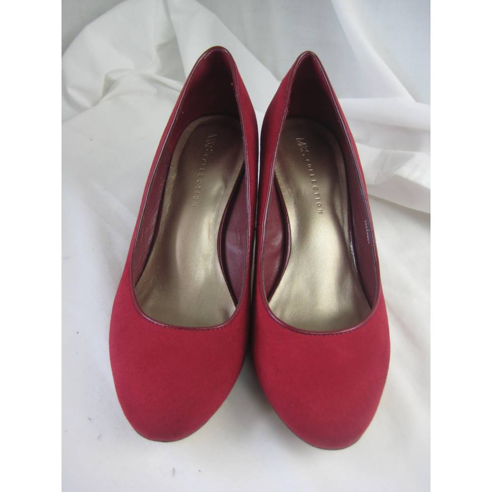 M & S Collection Size 7 Claret Red Suede Court Shoes | Oxfam GB | Oxfam ...