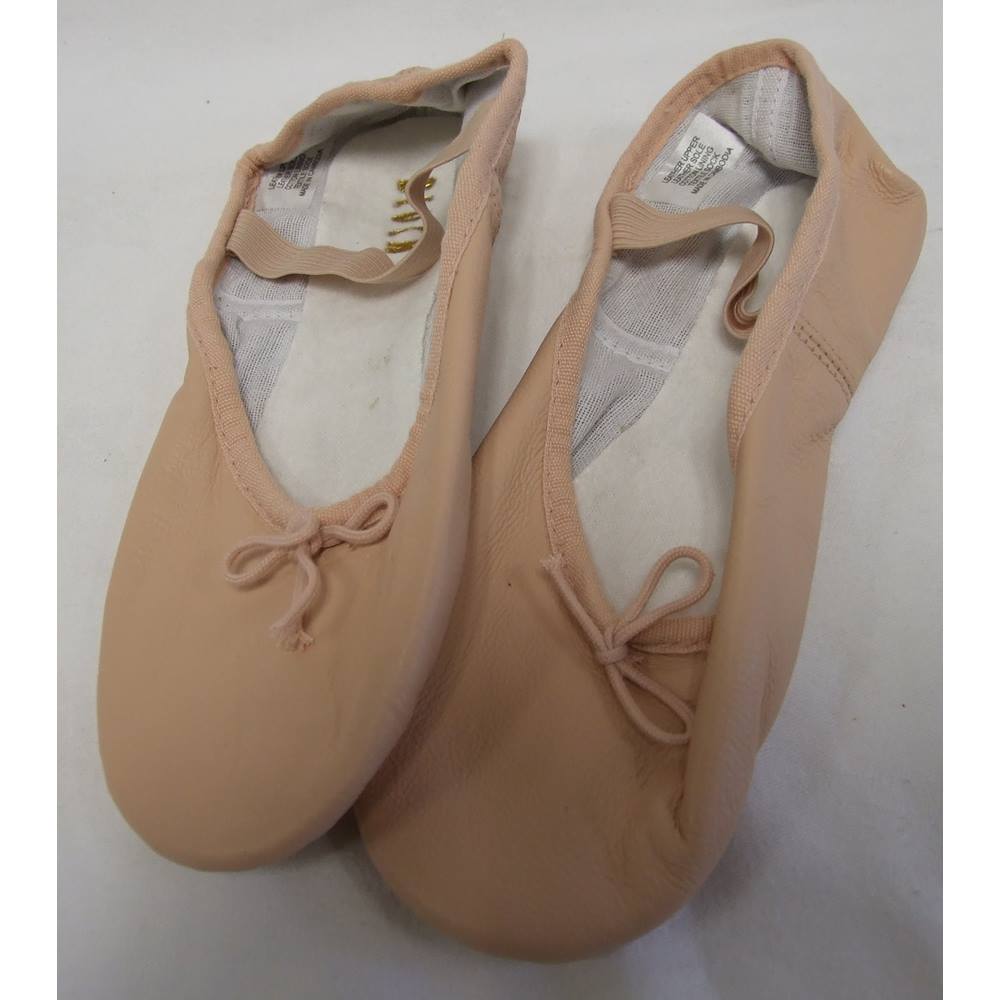 pink leather ballet shoes with elastic