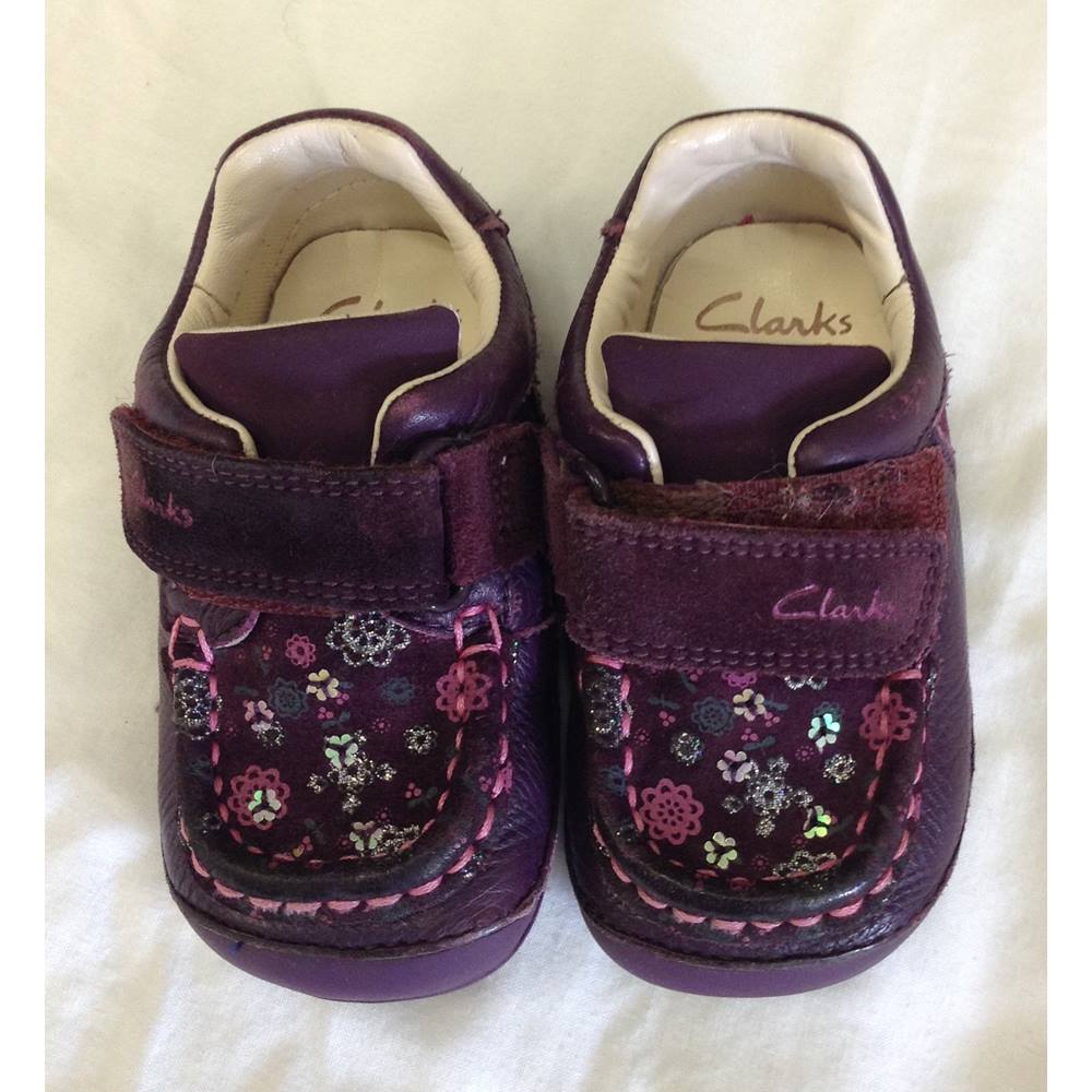 purple clarks shoes