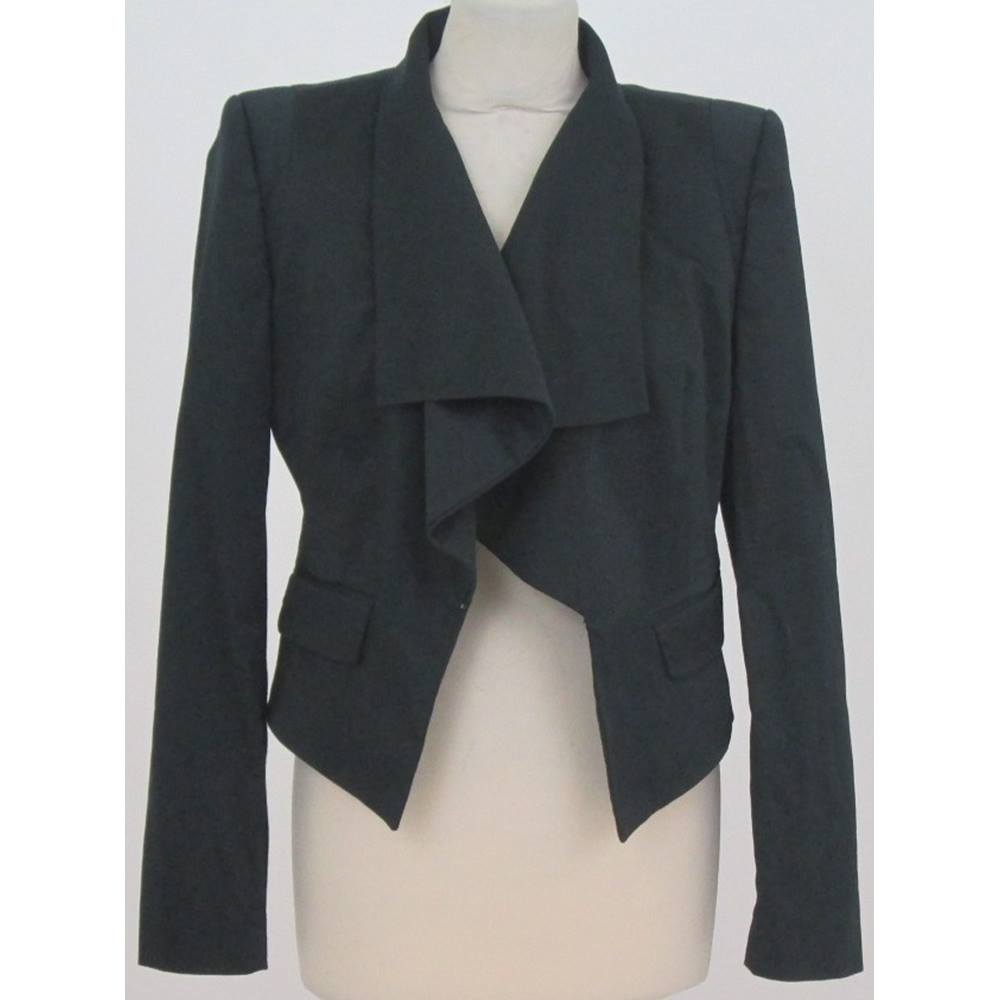 BCBG MAX AZRIA Size: S Black Casual jacket with waterfall collar For ...