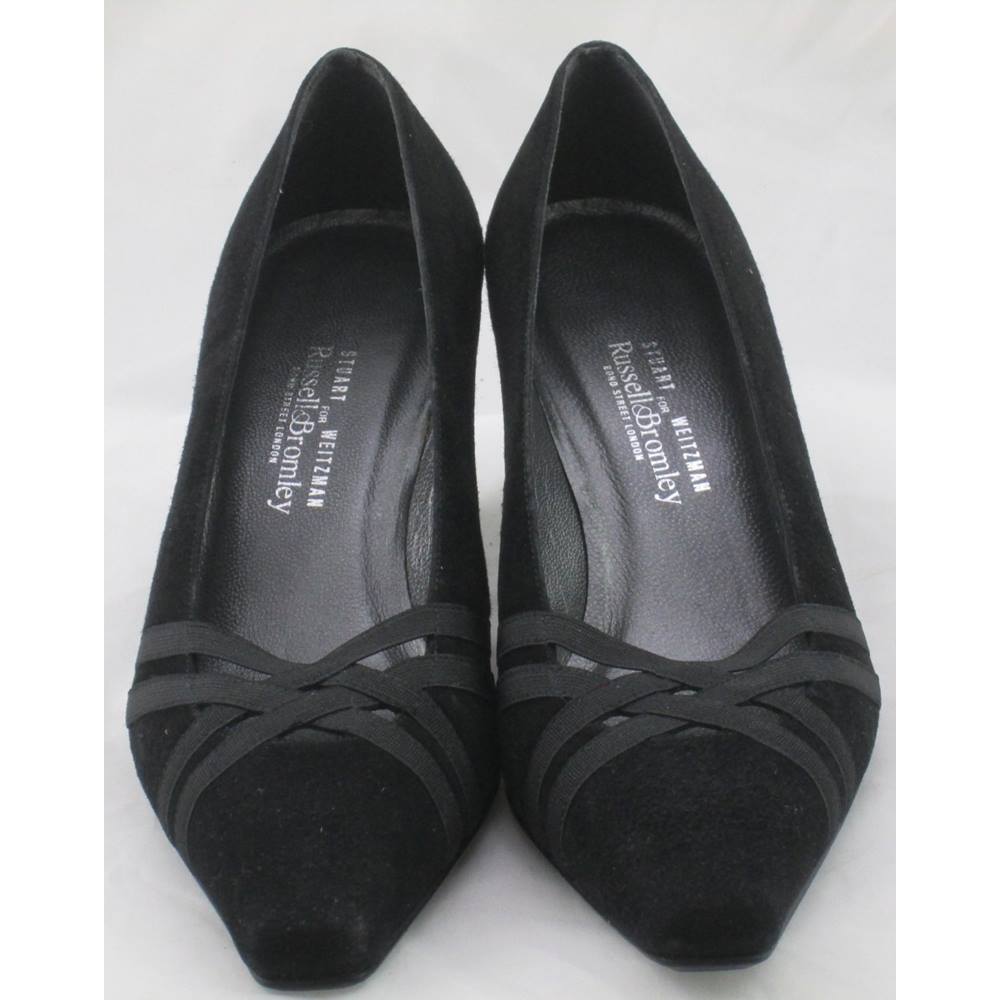 Stuart Weitzman for Russell & Bromley, size 4 black suede court shoes ...