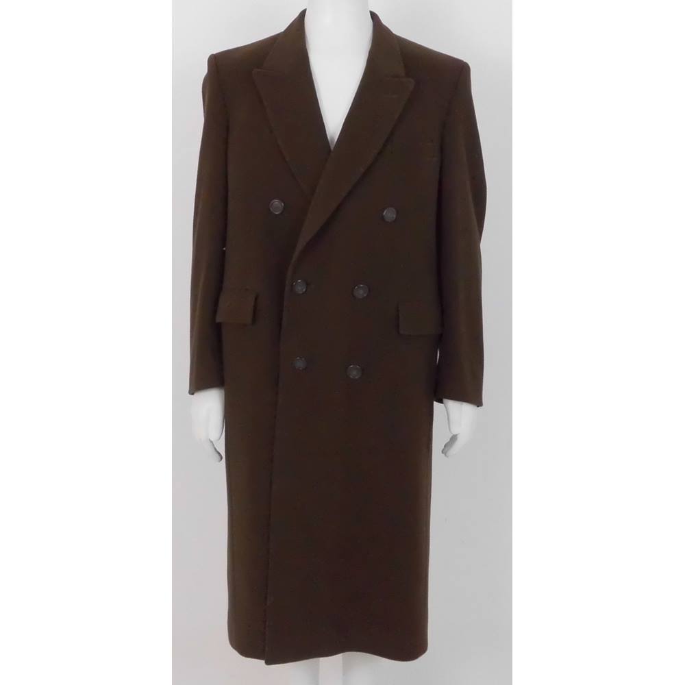 Christian Dior Monsieur Size 40L Brown Wool Double-Breasted Overcoat ...