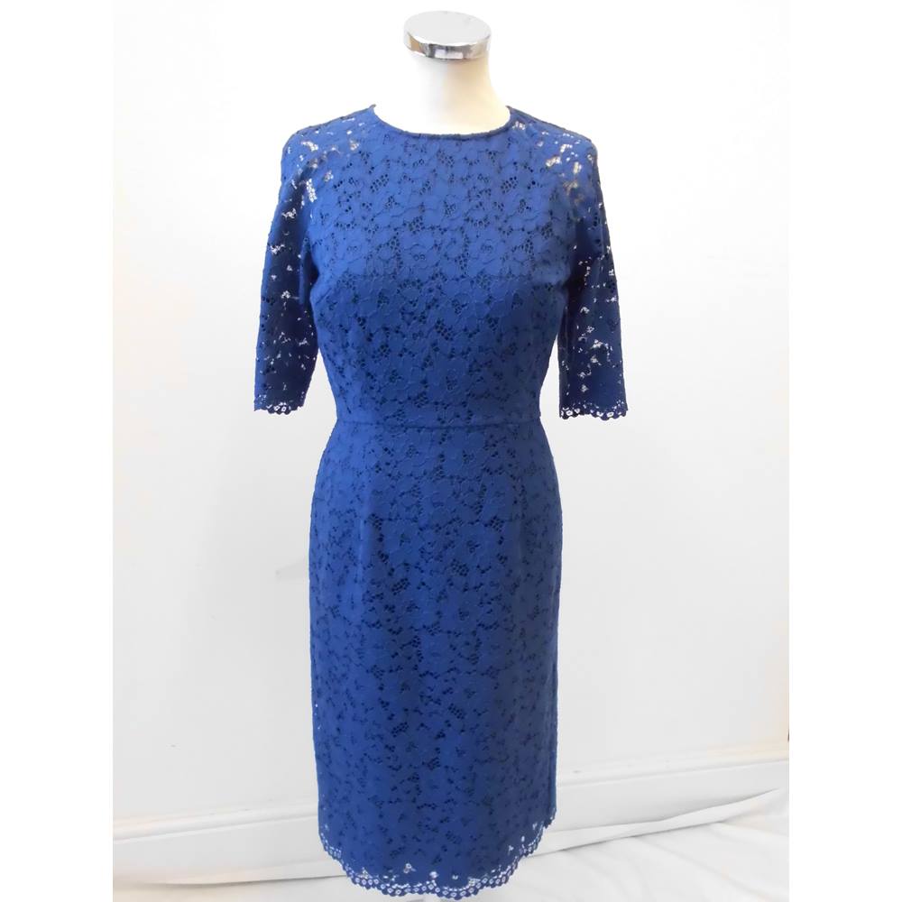 Jigsaw Stunning Lace Dress Jigsaw - Size: 10 - Blue - Evening dress ...