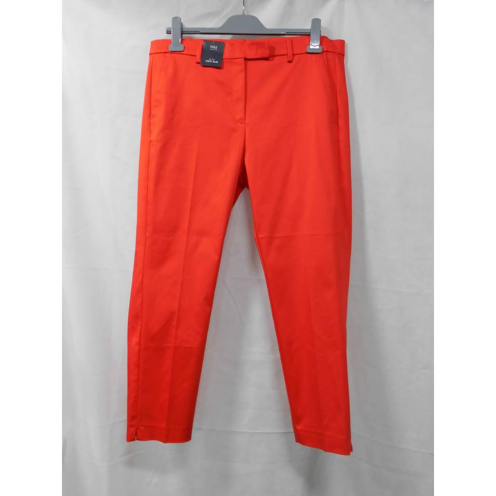 M&S Trousers Size 16 - Red - Cropped trousers | Oxfam GB | Oxfam’s ...