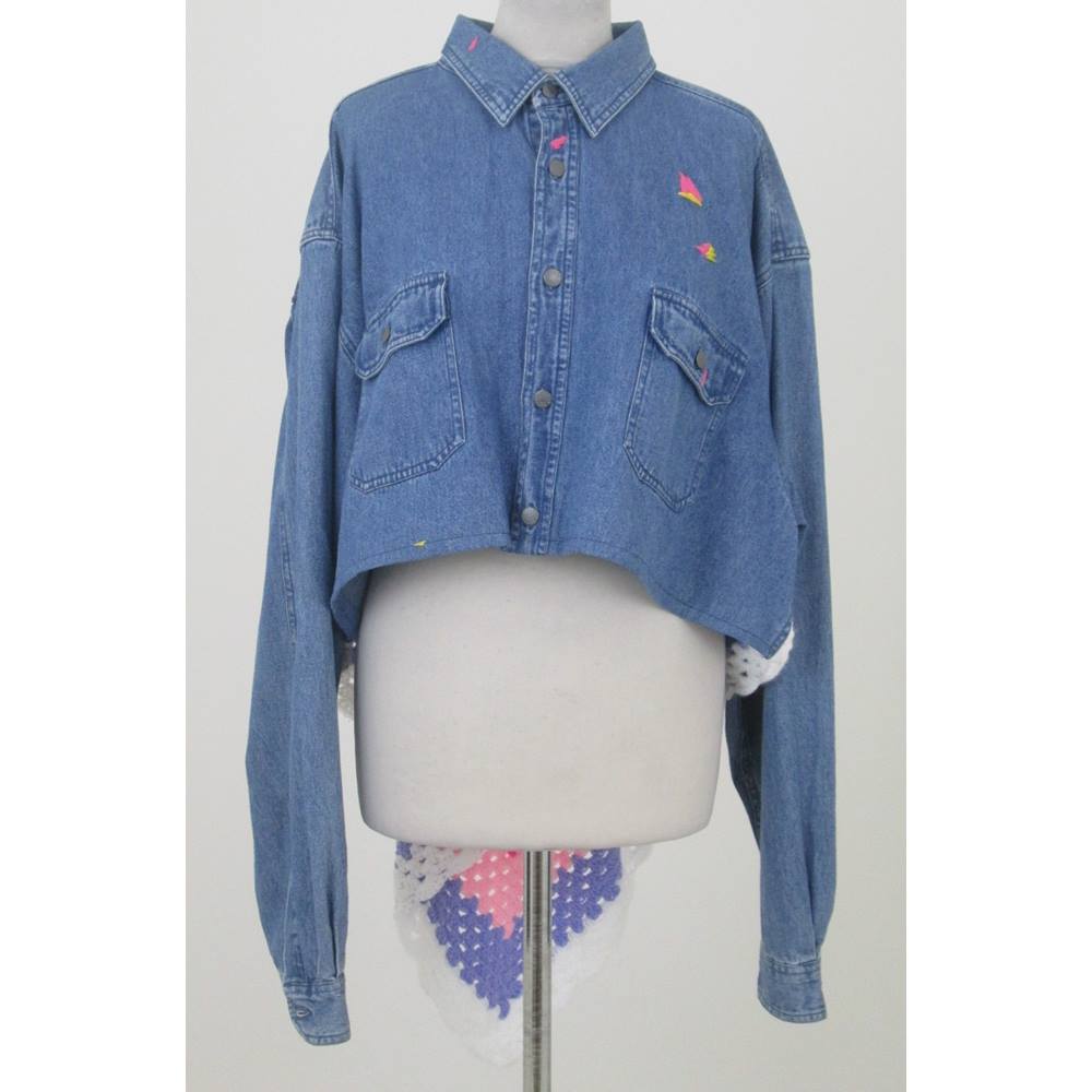 crochet denim jacket