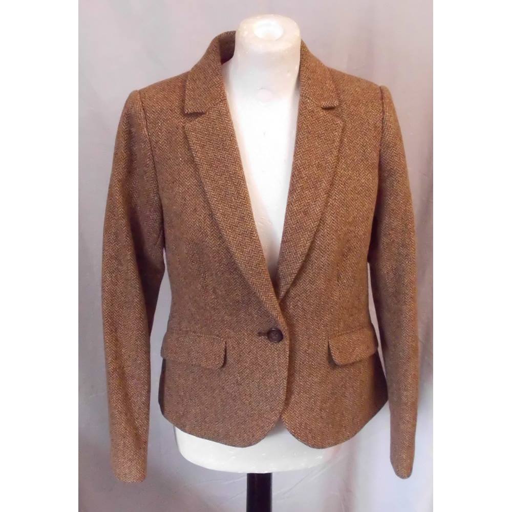 New Joules Wilomena brown wool tweed jacket size 10 | Oxfam GB | Oxfam ...