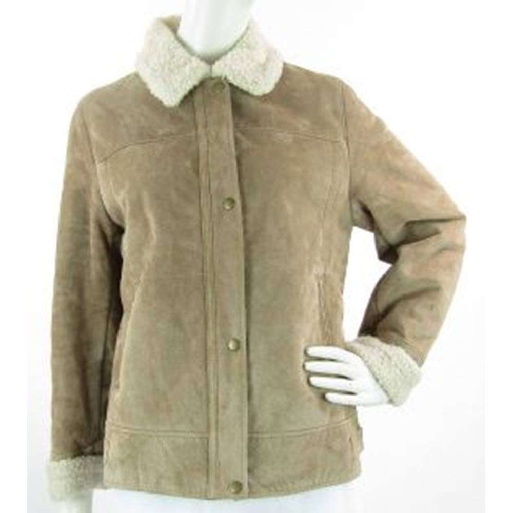 Lakeland - Size: 14 - Pale Brown - Leather Jacket With Faux Sheepskin ...