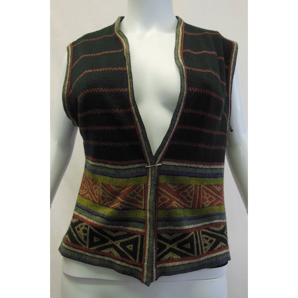 Vintage 70s, size 12 black mix waistcoat | Oxfam GB | Oxfam’s Online Shop