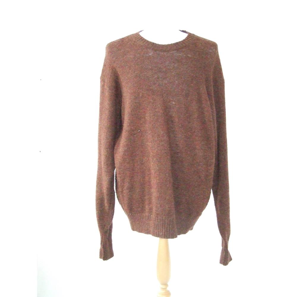 Pendleton XL brown Shetland wool knit flecked jumper sweater Portland ...