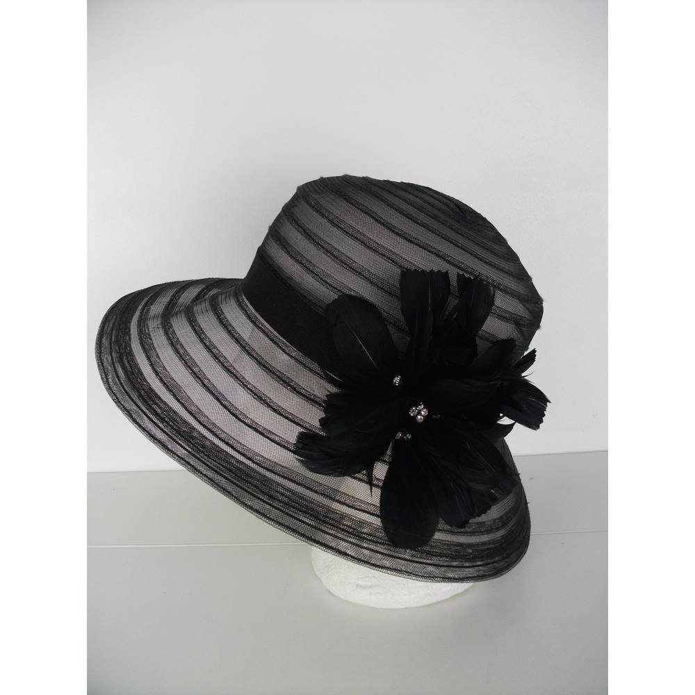 Nwot Marks And Spencer Black Wedding Special Occasion Hat Size Small 