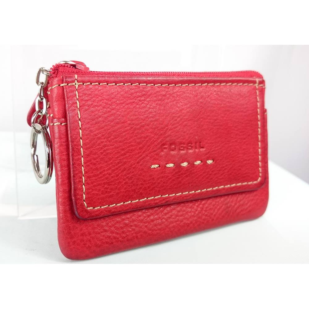 fossil red leather handbag