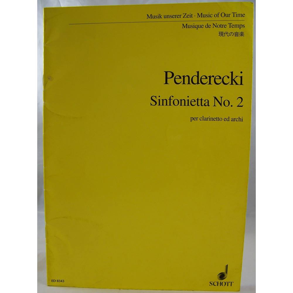 Image 1 of Penderecki - Sinfoietta No. 2 for clarinet and strings.