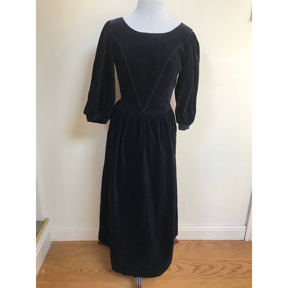 laura ashley black velvet dress