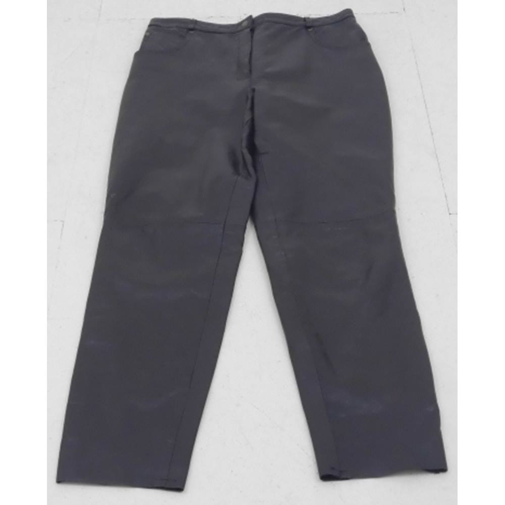Skin Tones Size 16 Black Leather Trousers For Sale in London | Preloved