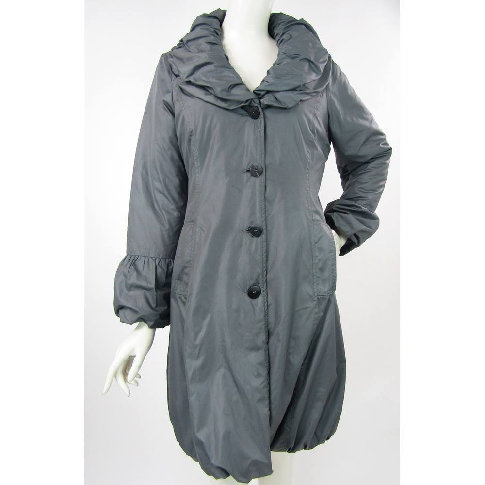 Per Una - Size: 14 - Grey - Rain Coat With Ruffled Neck and Bell ...