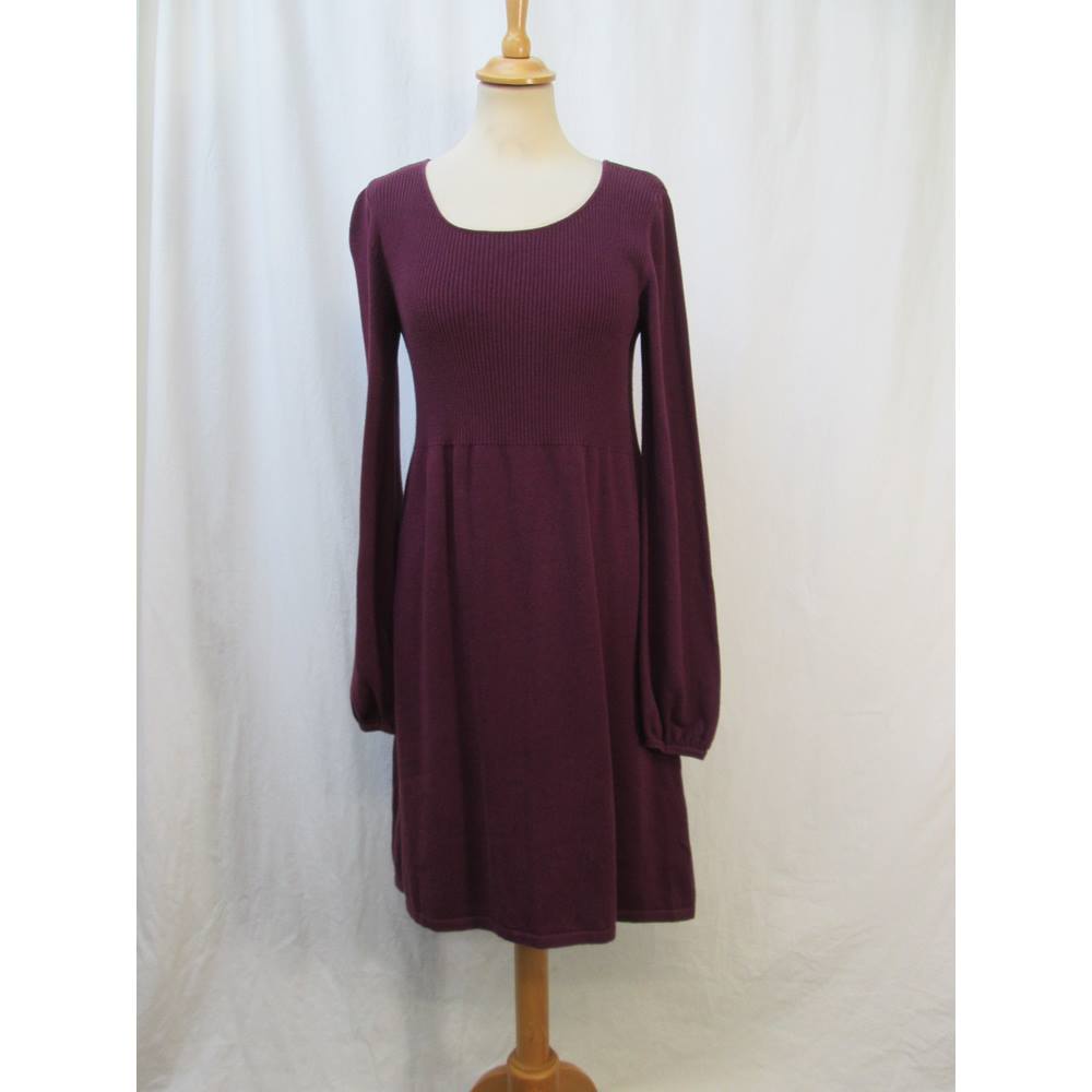 Fat Face - Size: 14 - Burgundy Knit - Knee length dress | Oxfam GB ...