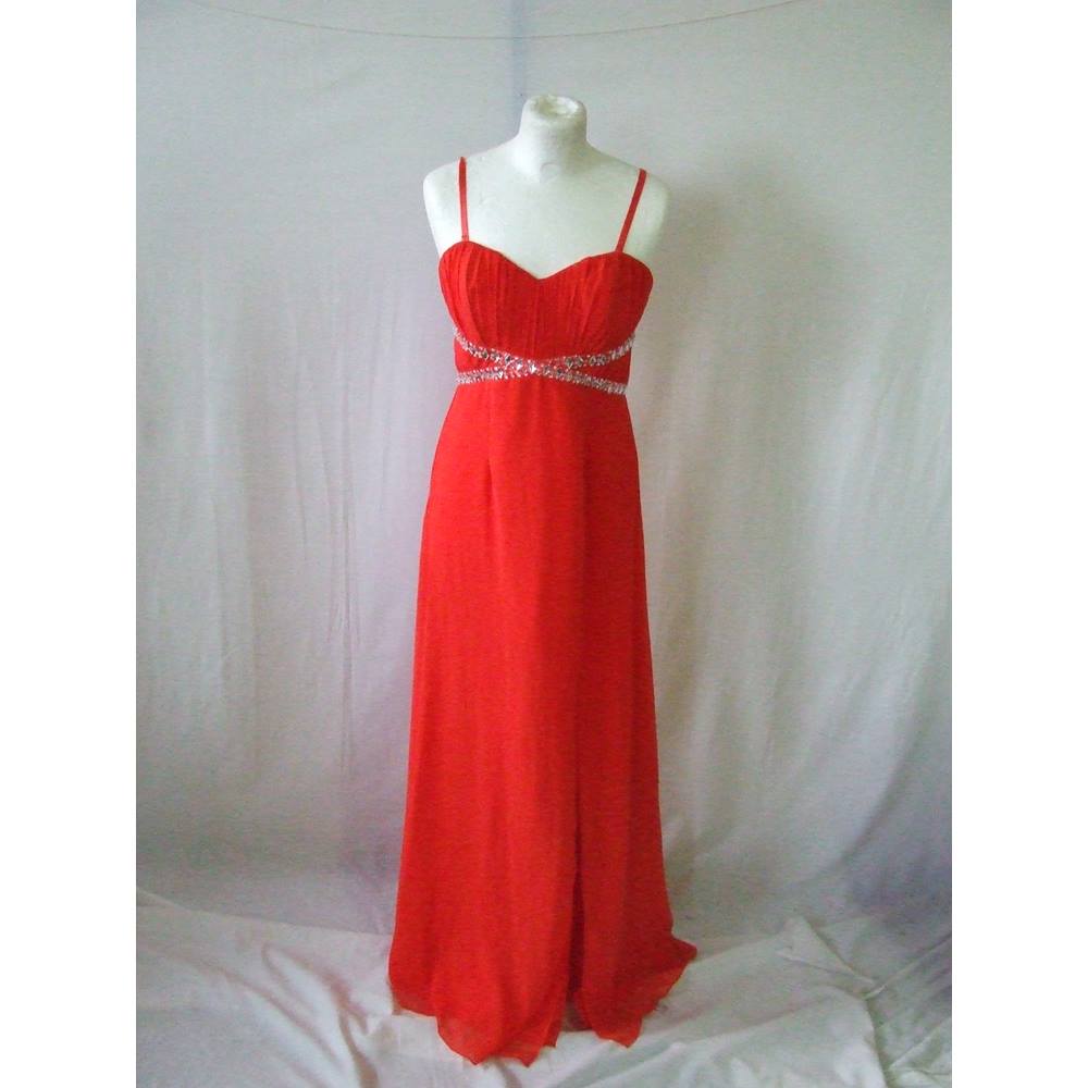 red orange maxi dress