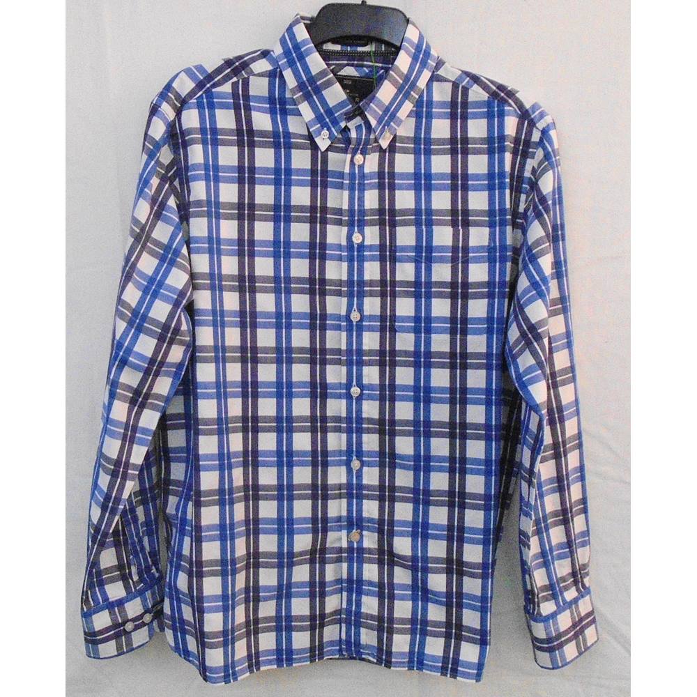 Blue Harbour Luxury blue/white checked shirt Size XL For Sale in ...
