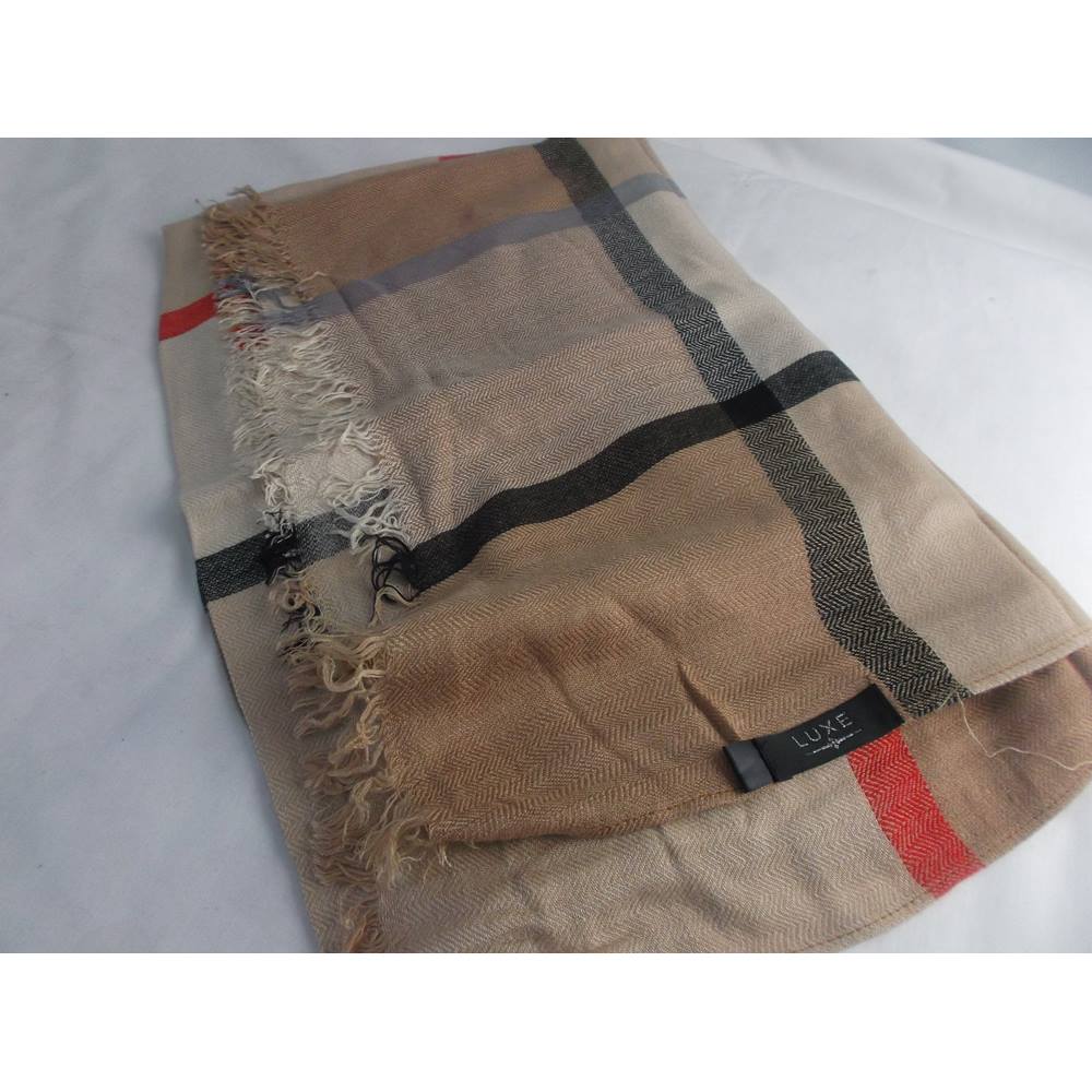 Luxe Camel Burberry Style Pashmina Scarf | Oxfam GB | Oxfam’s Online Shop