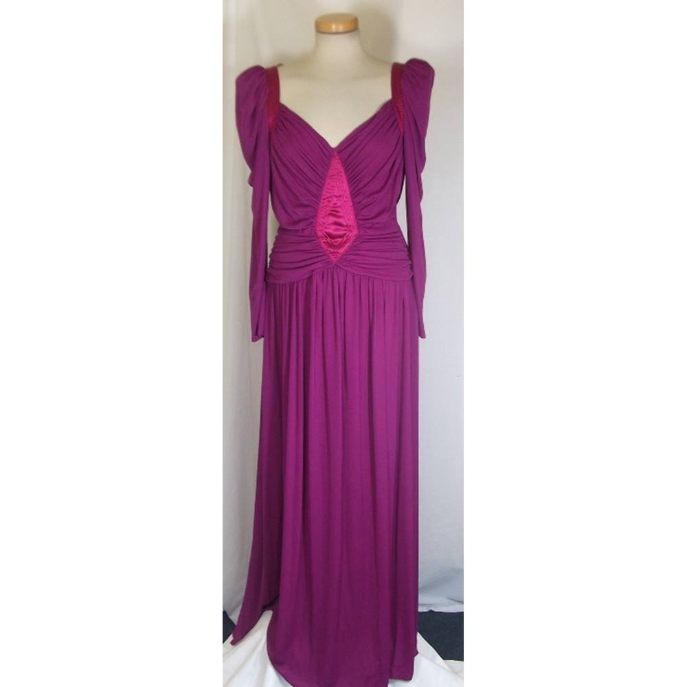 Vintage Frank Usher Size 14 Designer Long Evening Dress Frank Usher