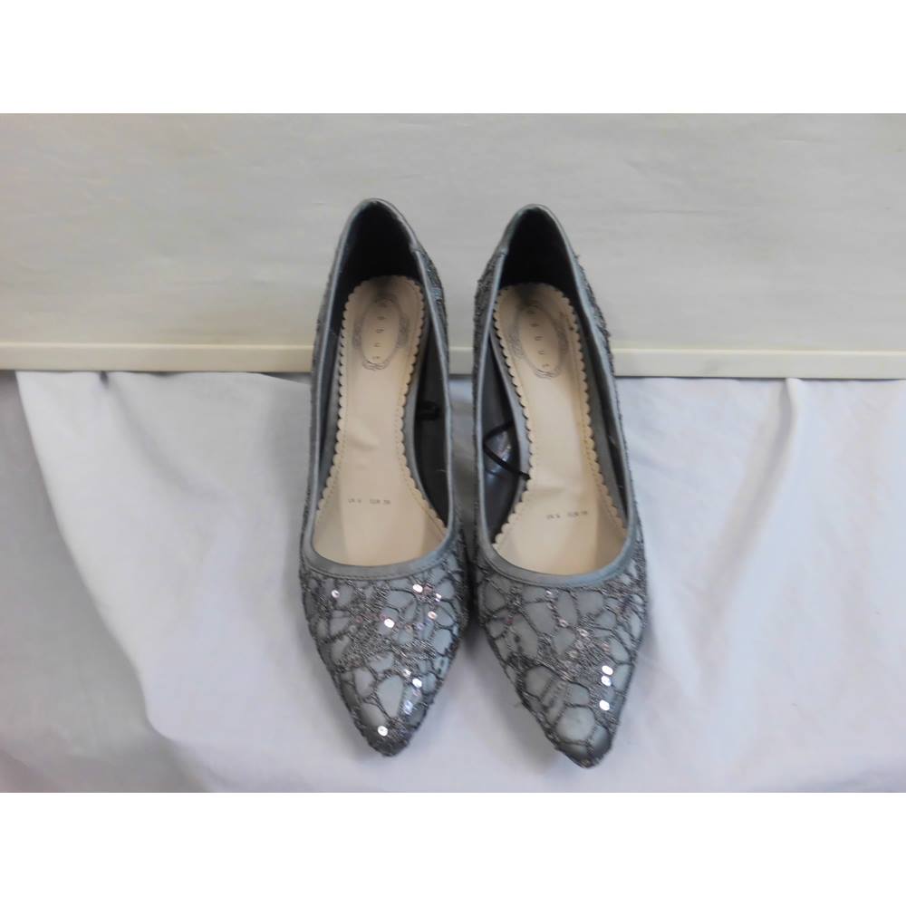 grey heeled shoes